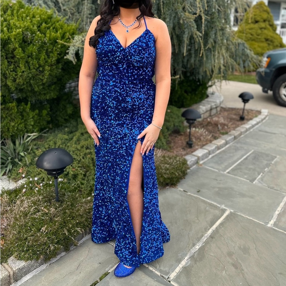 Royal Blue Sequin Prom Dress